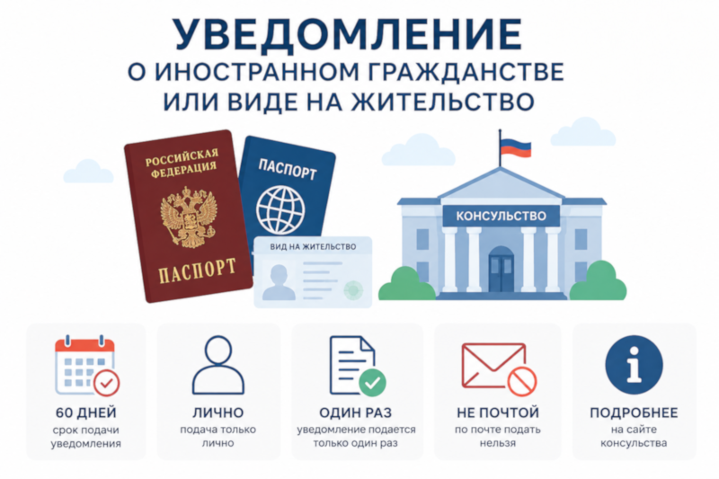 Второе гражданство и ВНЖ: как и когда уведомлять российские органы
